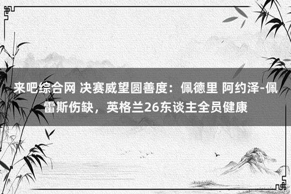 来吧综合网 决赛威望圆善度：佩德里 阿约泽-佩雷斯伤缺，英格兰26东谈主全员健康